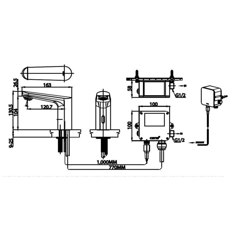 ก๊อกอ่างล้างหน้าอัตโนมัติ COTTO CT4902DC สีโครม