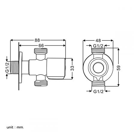 สต๊อปวาล์ว 2 ทาง RASLAND RS BS004 สีสเตนเลส_1
