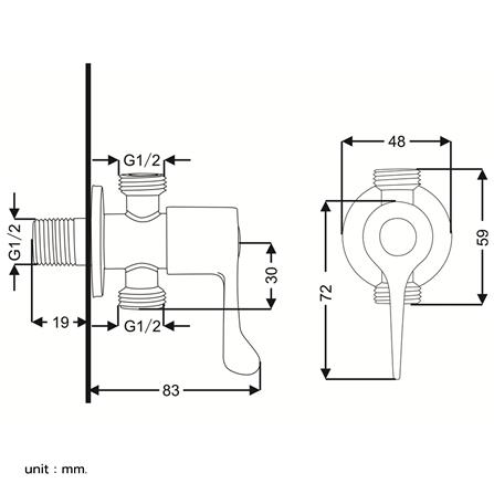 วาล์วฝักบัว 2 ทาง RASLAND RS BS089_5