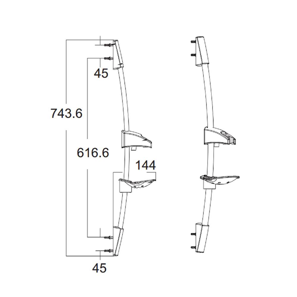 เฉพาะราวเลื่อนฝักบัว AMERICAN STANDARD F40014-CH