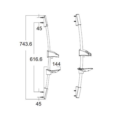 เฉพาะราวเลื่อนฝักบัว AMERICAN STANDARD F40014-CH_2