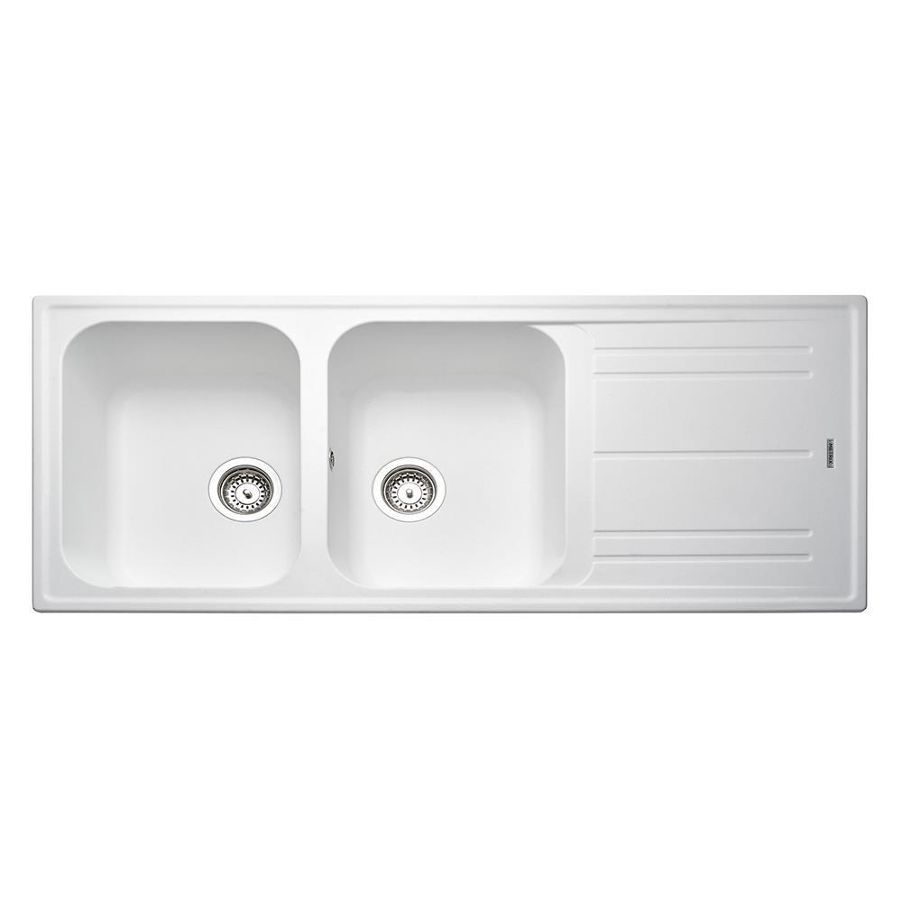 ซิงค์ฝัง 2หลุม 1ที่พัก METRIX MOS21WH สีขาว