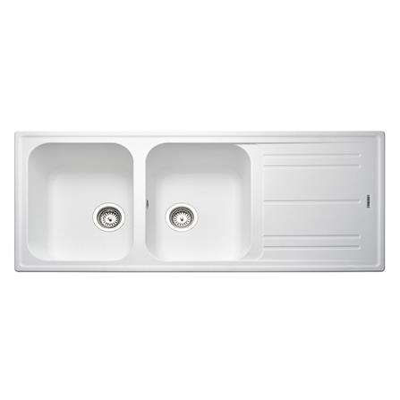 ซิงค์ฝัง 2หลุม 1ที่พัก METRIX MOS21WH สีขาว