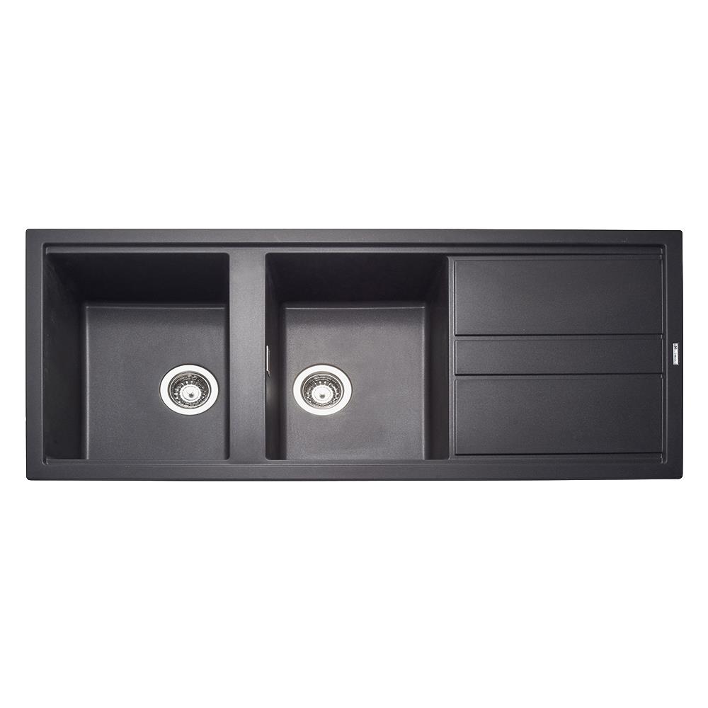 ซิงค์ฝัง 2หลุม 1ที่พัก METRIX KIN21BL สีดำ