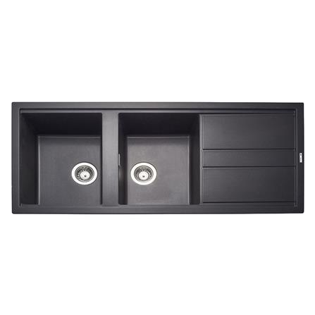 ซิงค์ฝัง 2หลุม 1ที่พัก METRIX KIN21BL สีดำ