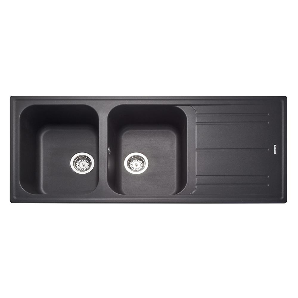 ซิงค์ฝัง 2หลุม 1ที่พัก METRIX MOS21BL สีดำ