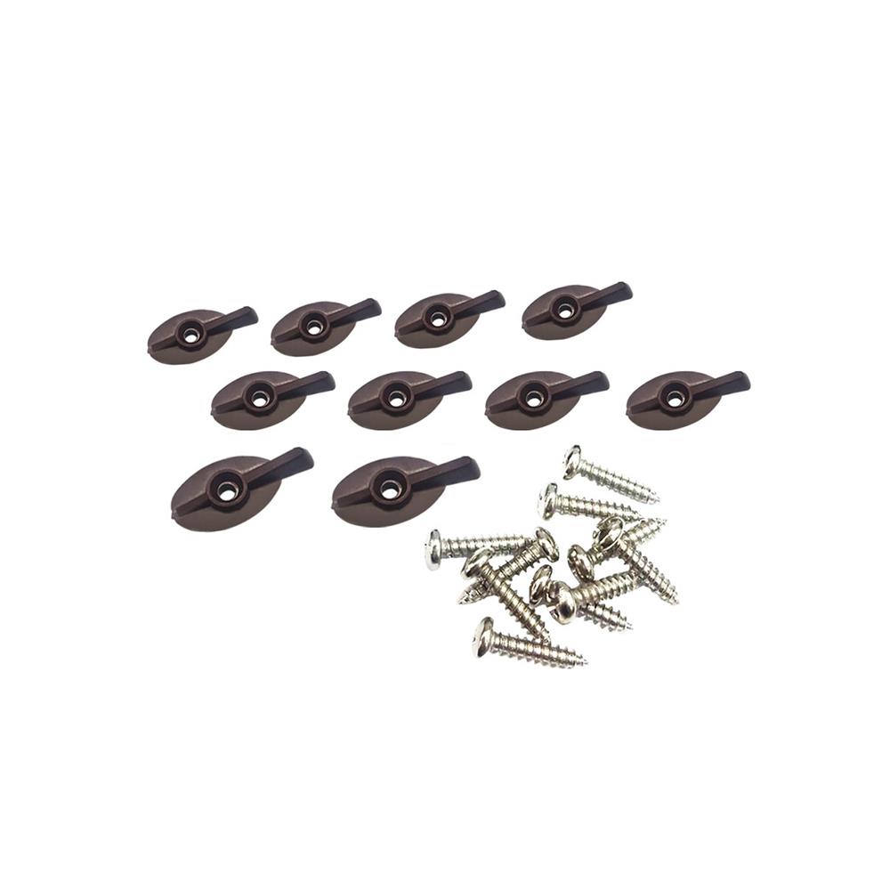 ลูกบิดหางปลามุ้งลวดพร้อมสกรู BY TORA สีน้ำตาล 10 ชิ้น