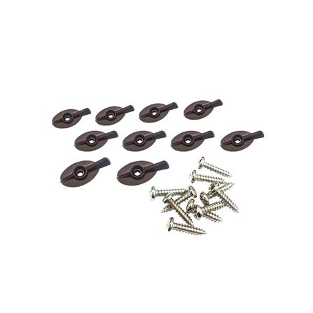 ลูกบิดหางปลามุ้งลวดพร้อมสกรู BY TORA สีน้ำตาล 10 ชิ้น