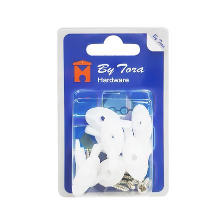 ลูกบิดหางปลามุ้งลวดพร้อมสกรู BY TORA สีขาว 10 ชิ้น_1