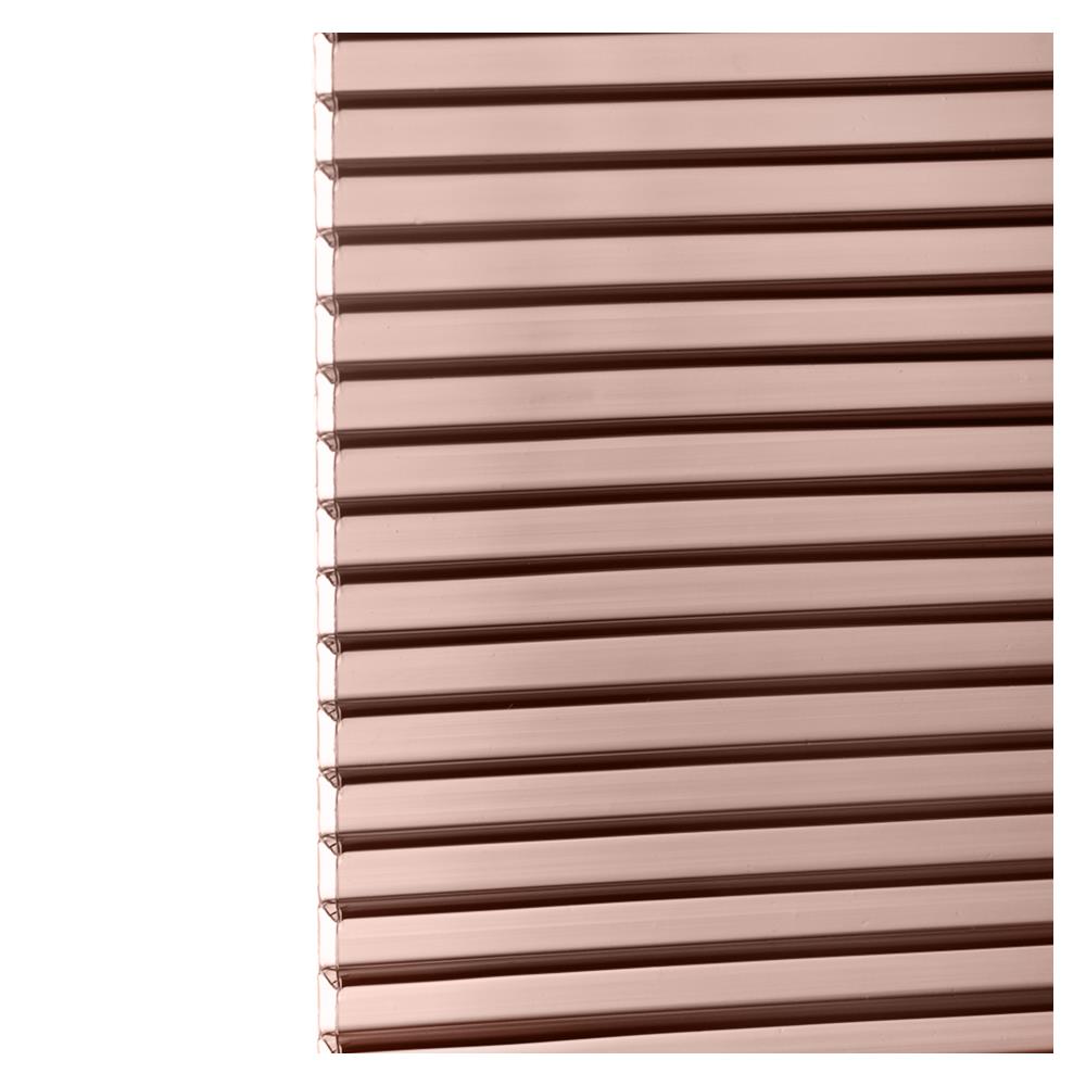 แผ่นโพลีคาร์บอเนต ลูกฟูก SUNSHIELD 5.7 มม. 1.22X2.44 ม. สีน้ำตาลเข้มใส