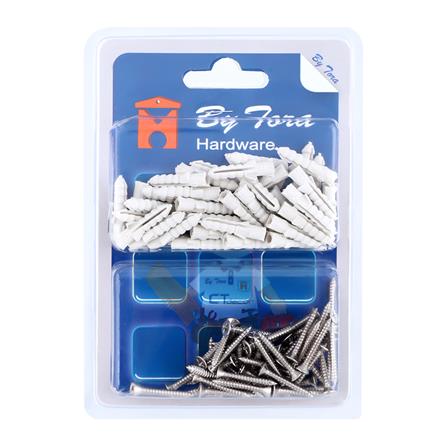 พุกพลาสติก พร้อมสกรู BY TORA เบอร์ 6 50 ตัว_2