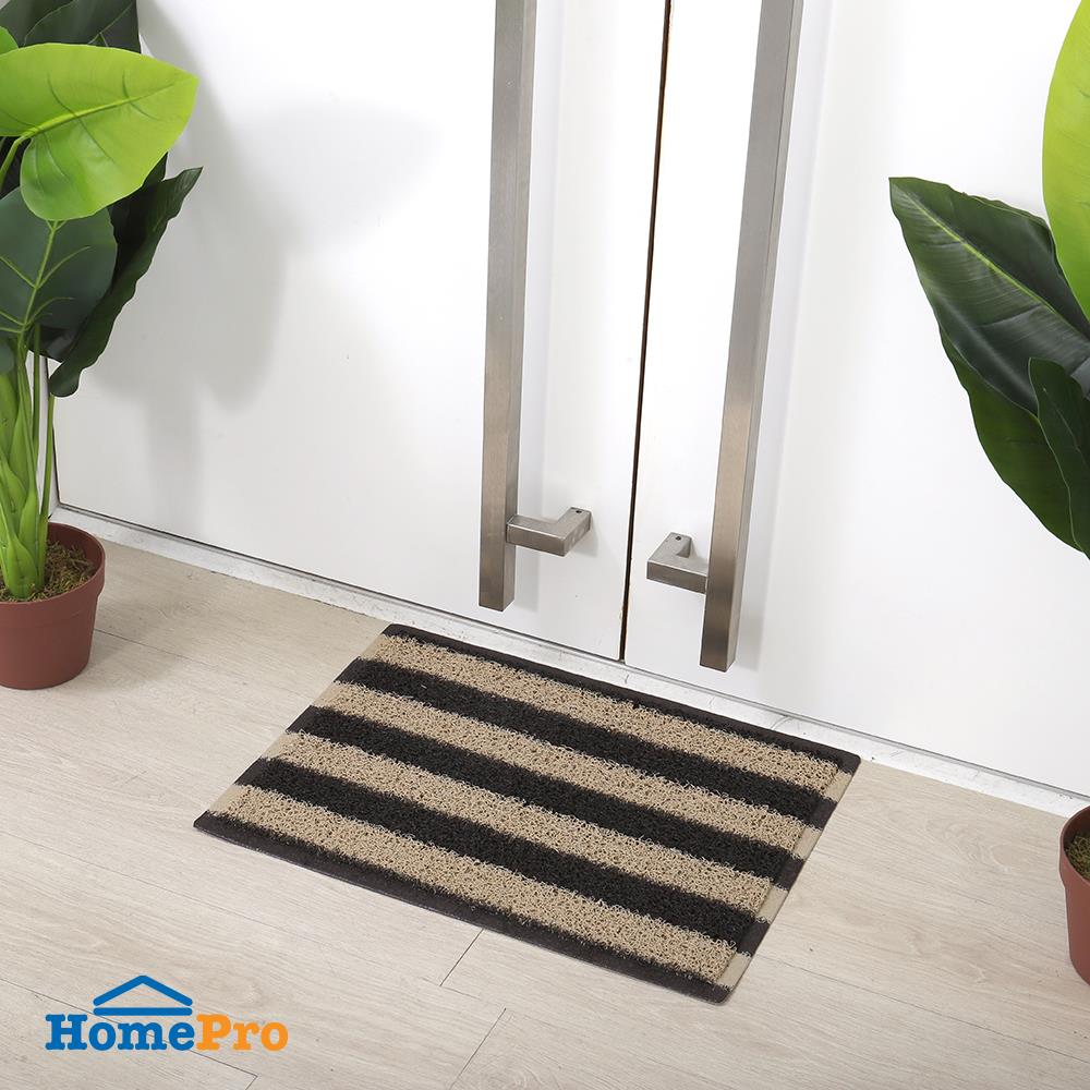 พรมเช็ดเท้าดักฝุ่น HOME LIVING STYLE CMDB11S 45X60 ซม. สีน้ำตาล/เบจ