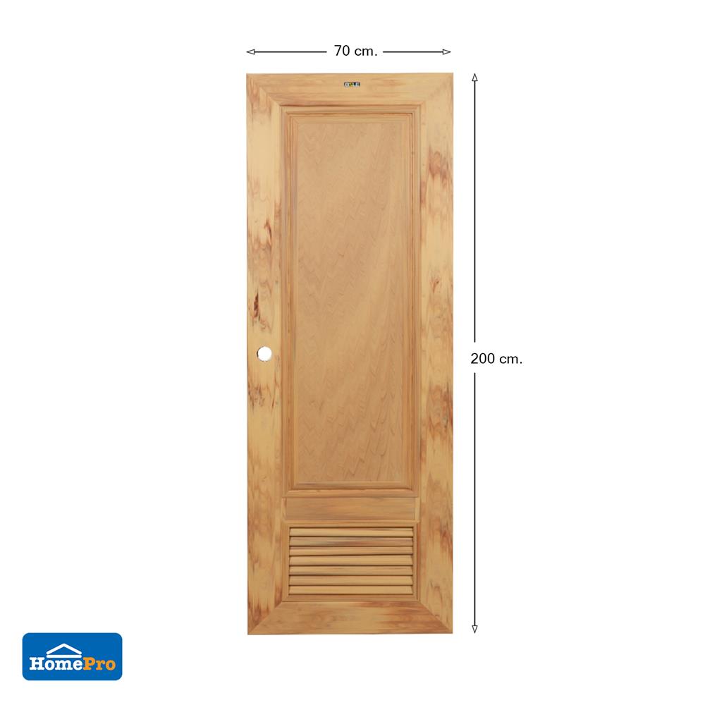 ประตูห้องน้ำ PVC AZLE W1 เกล็ดล่าง 70X200 ซม. สีสักทอง