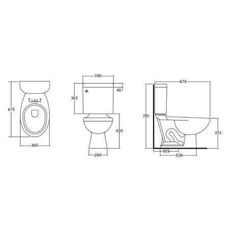 สุขภัณฑ์ 2 ชิ้น STAR S-1409.3 3.5L สีขาว_1