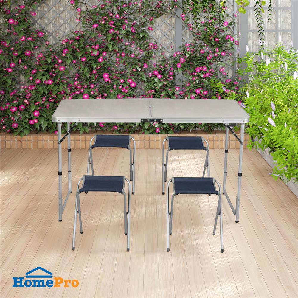 ชุดสนามปิกนิก 4 ที่นั่งพับได้ SPRING สีน้ำเงิน