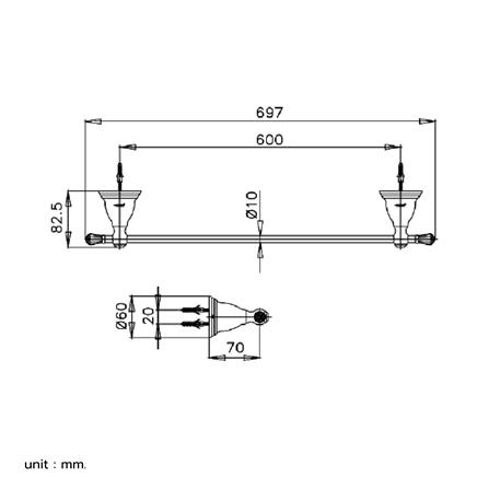 ราวแขวนผ้า COTTO CT042ST(HM)_1