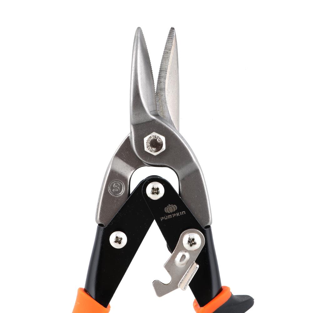 กรรไกรตัดแผ่นตัดตรง PUMPKIN 10' สีส้ม-ดำ