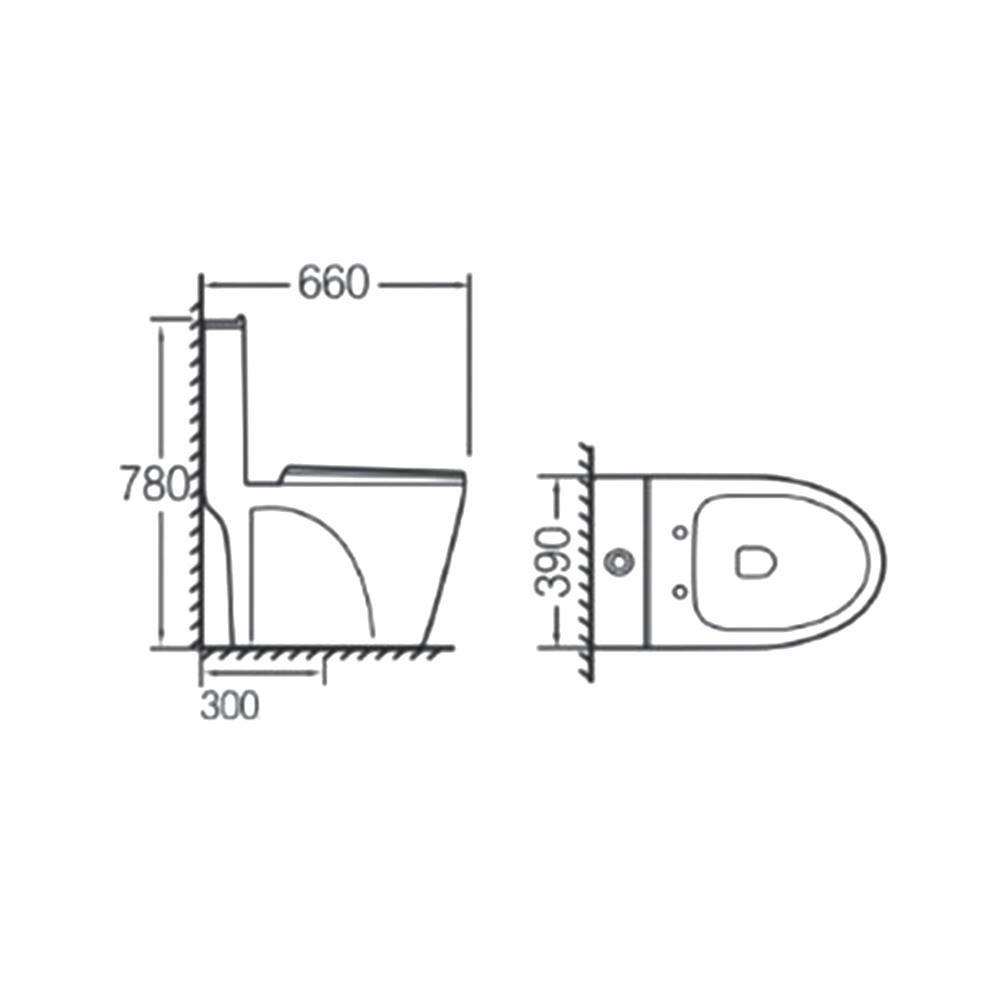 สุขภัณฑ์ 1 ชิ้น MOYA PLUS SN-T004 3/4.8L สีขาว (HTD)