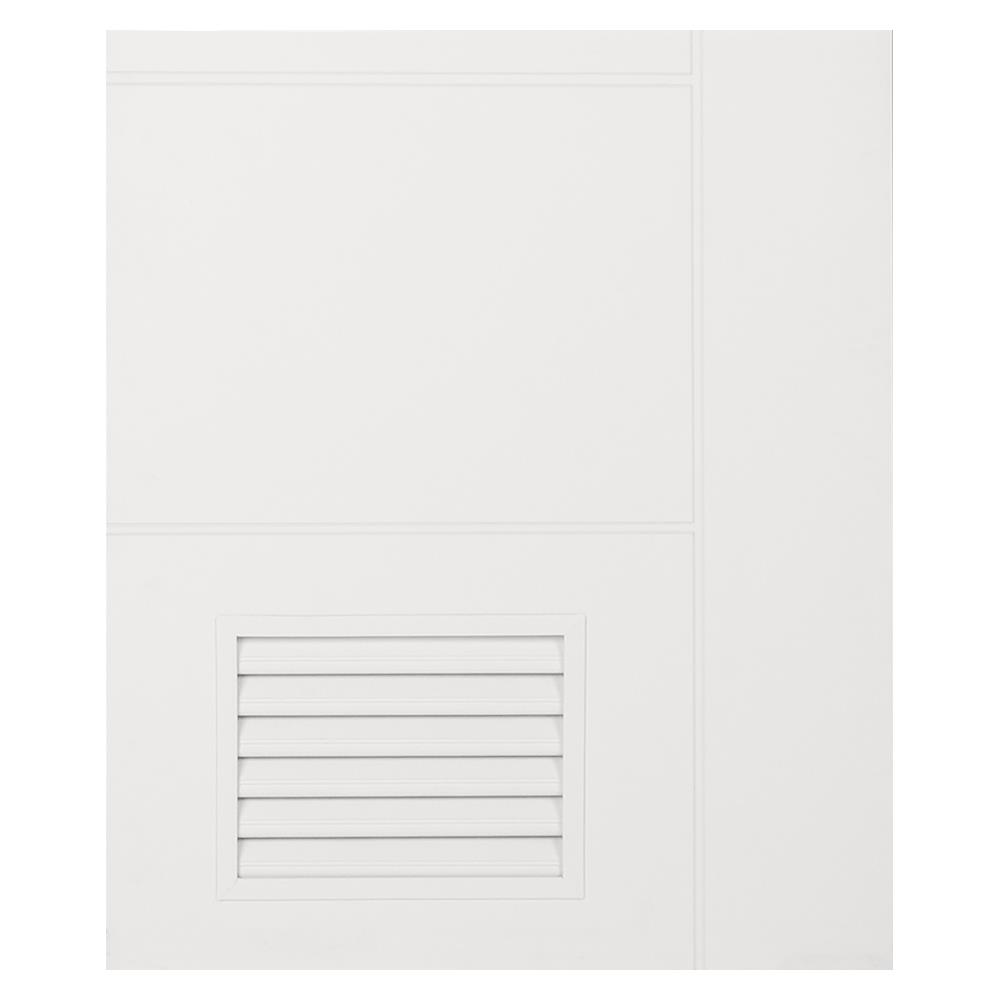 ประตูห้องน้ำ UPVC AZLE MD-6 เกล็ดล่าง 70X200 ซม. สีขาว เจาะลูกบิด