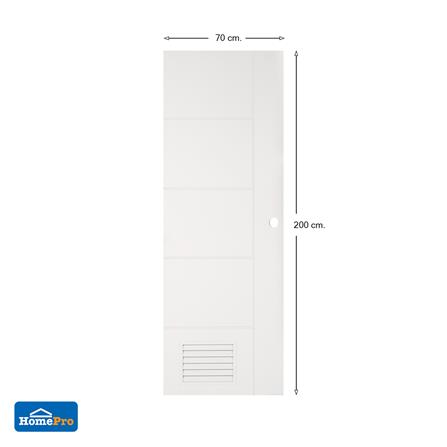 ประตูห้องน้ำ UPVC AZLE MD-6 เกล็ดล่าง 70X200 ซม. สีขาว เจาะลูกบิด_5
