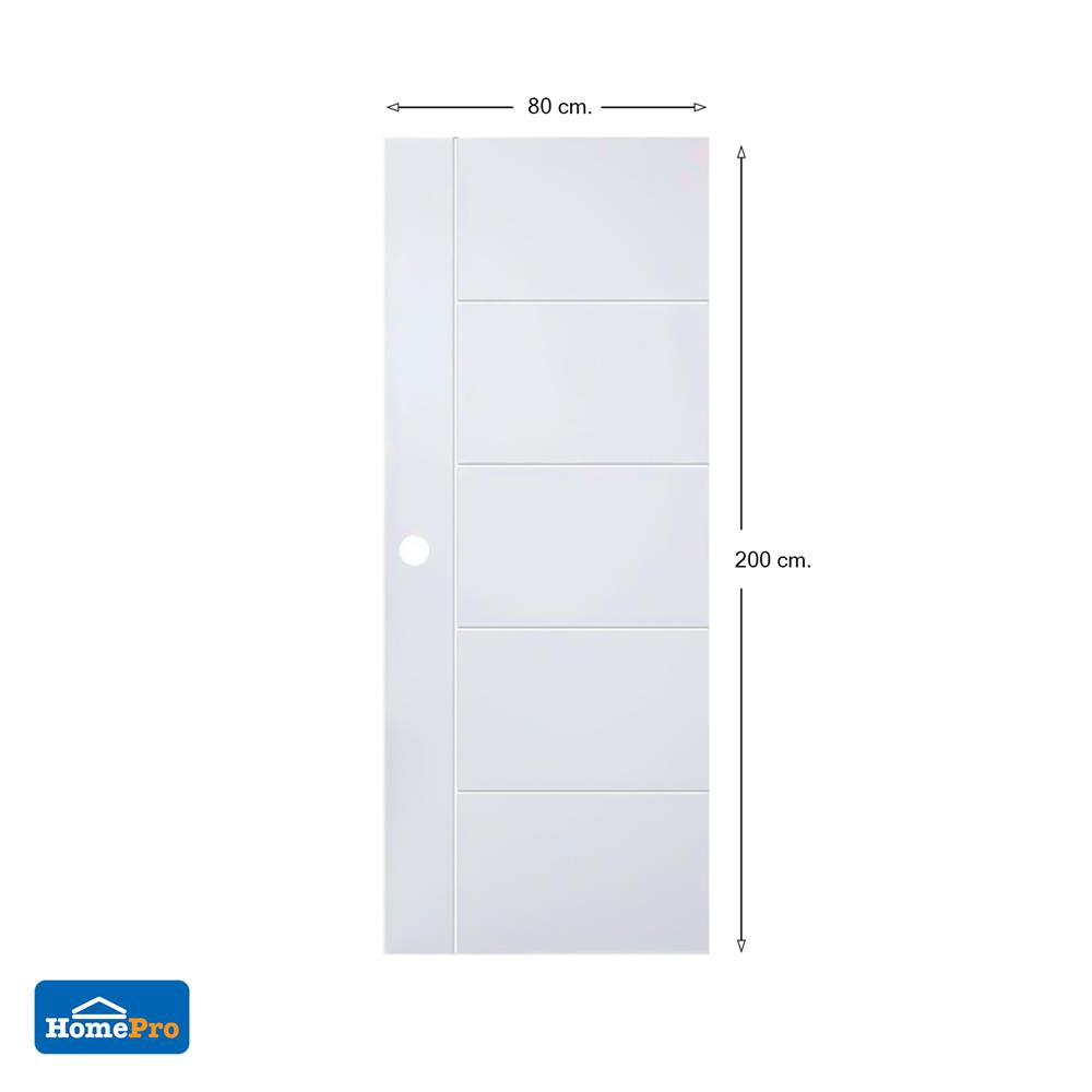 ประตูภายนอก UPVC AZLE MD-6 80X200 ซม. สีขาว เจาะลูกบิด