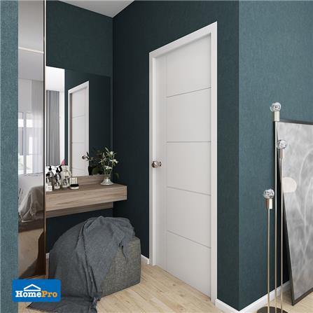 ประตูภายนอก UPVC AZLE MD-6 80X200 ซม. สีขาว เจาะลูกบิด_3