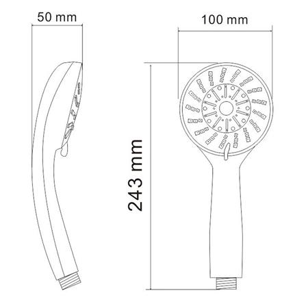 ชุดฝักบัวสายอ่อน 3 ระดับ NOVABATH IS-2313 สีโครม_2