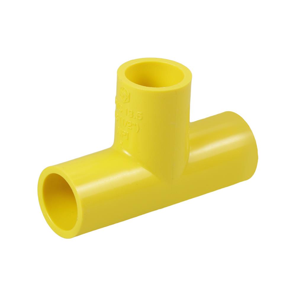 ข้อต่อสามทาง PVC ตราช้างNPI 1/2 นิ้ว สีเหลือง