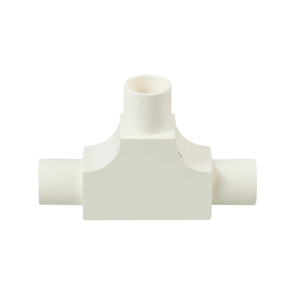 ข้อต่อสามทาง ฝาเปิด PVC ตราช้างNPI 20 มม. มาตรฐาน BS สีขาว