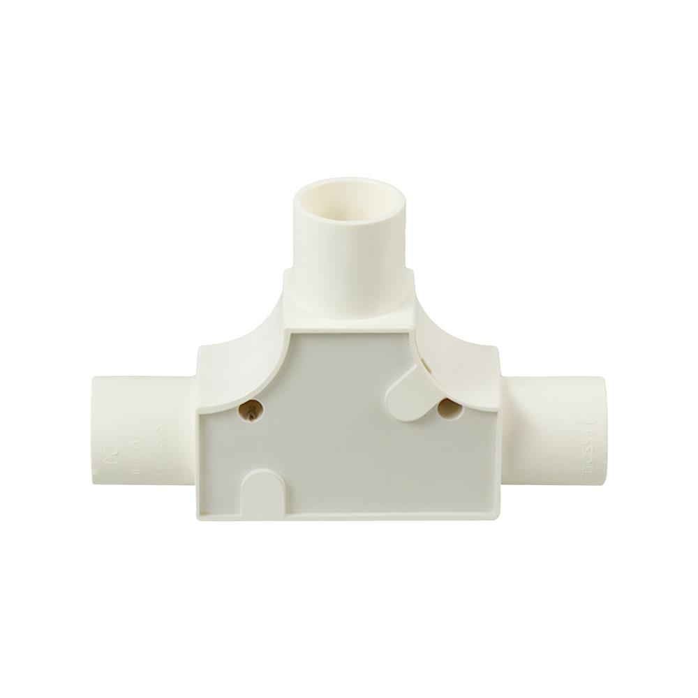 ข้อต่อสามทาง ฝาเปิด PVC ตราช้างNPI 20 มม. มาตรฐาน BS สีขาว