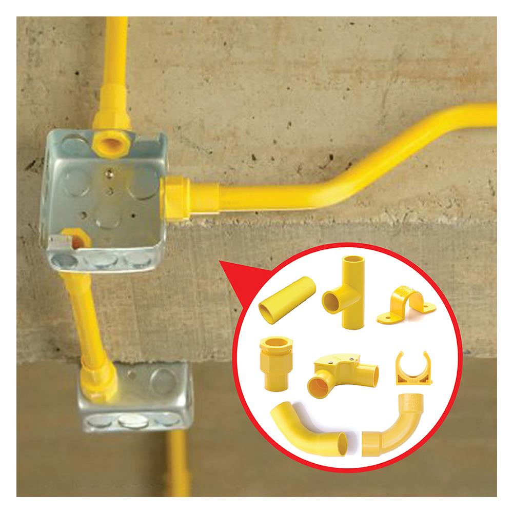 ข้อต่อโค้ง 45 องศา H PVC ตราช้างNPI 3/4 นิ้ว สีเหลือง