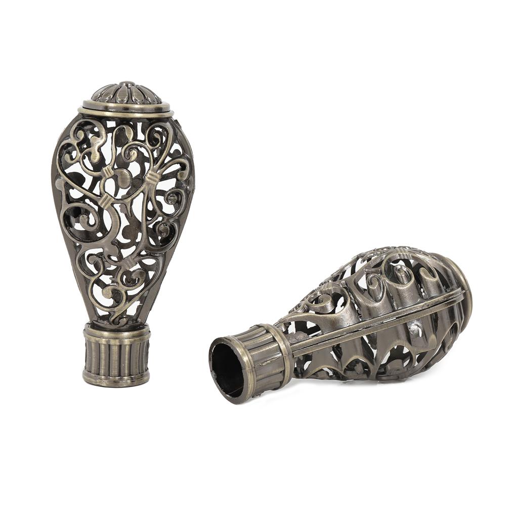 หัว-ท้ายรางผ้าม่าน ฉลุ HOME LIVING STYLE 19 มม. สีทองเหลือง