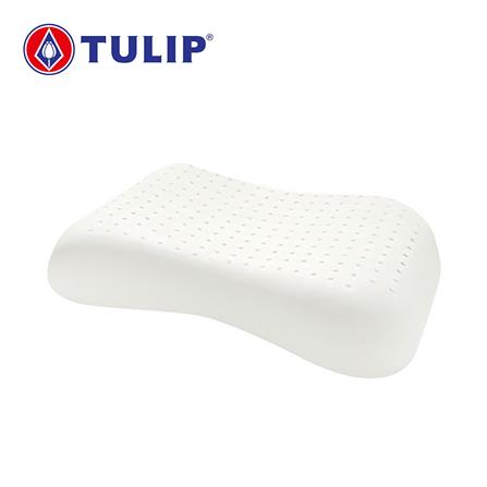 หมอนสุขภาพ ยางพารา TULIP CURVED 00659 13x20 นิ้ว สีขาว_0