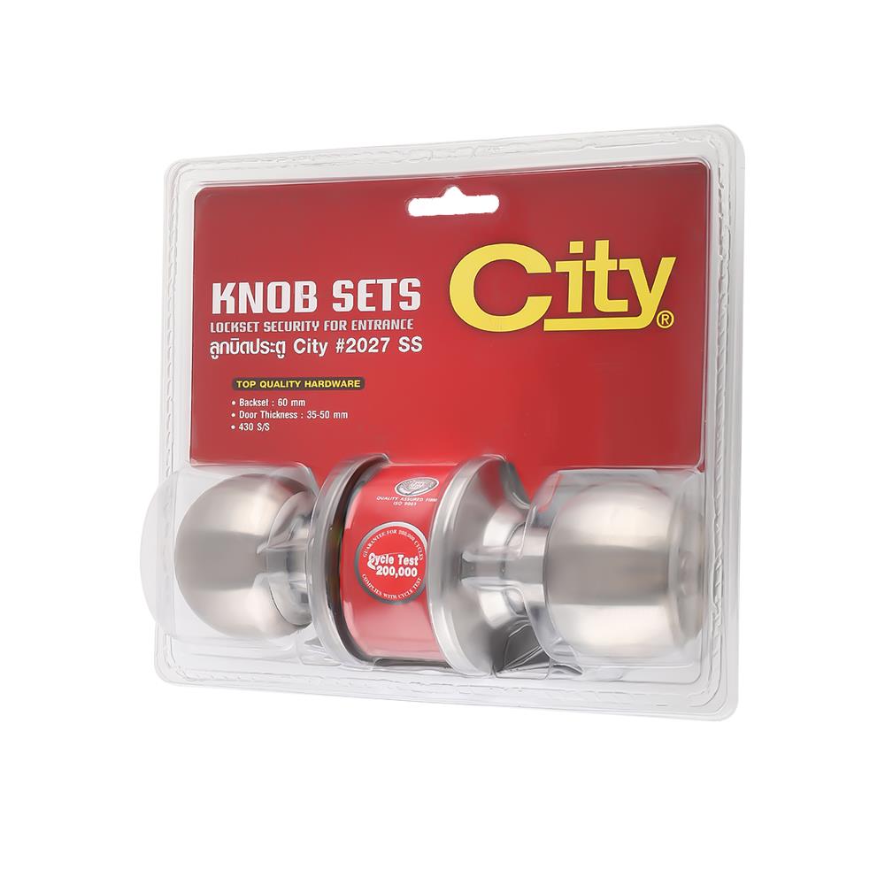 ลูกบิดทั่วไป CITY 3027 SS หัวกลม หัวกลม สีสเตนเลส