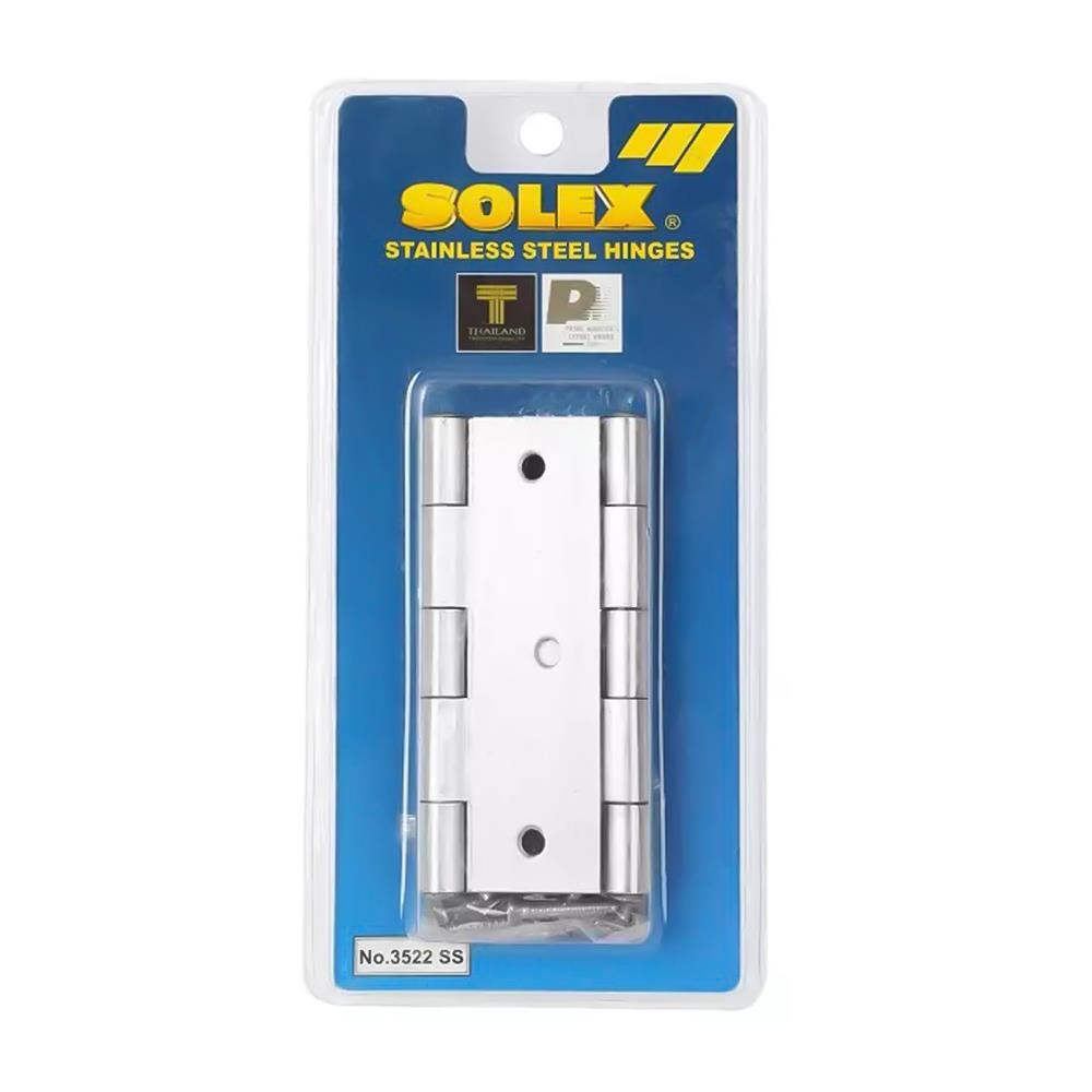 บานพับ 3X2.5 นิ้ว X 2.5 มม. SOLEX 3522 สีสเตนเลส (แพ็ก 3 ชิ้น)