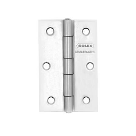 บานพับ 3X2.5 นิ้ว X 2.5 มม. SOLEX 3522 สีสเตนเลส (แพ็ก 3 ชิ้น)