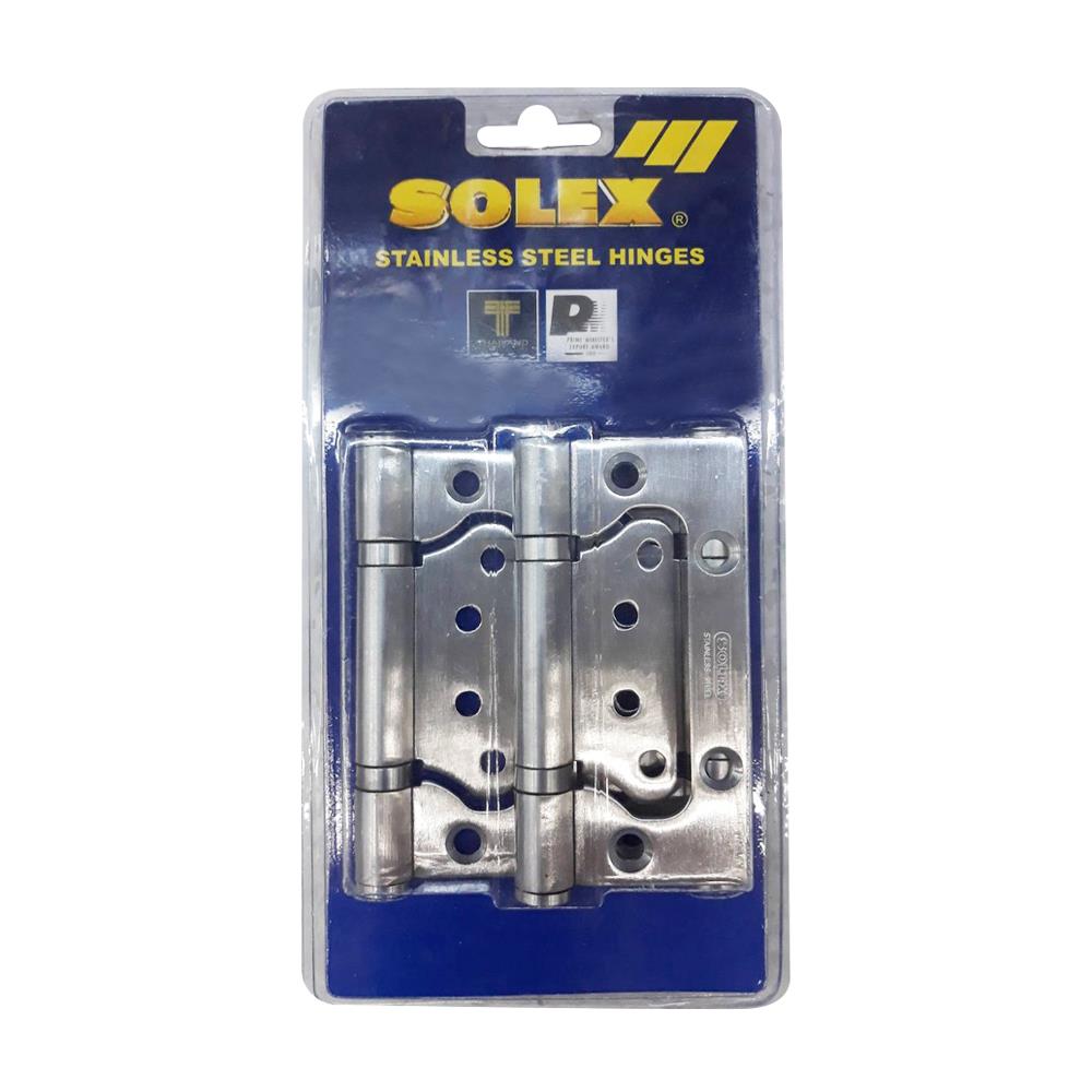 บานพับ 4X2.75 นิ้ว X 2.5 มม. SOLEX 4275 ไม่เซาะร่อง สีสเตนเลส (แพ็ก 3 ชิ้น)