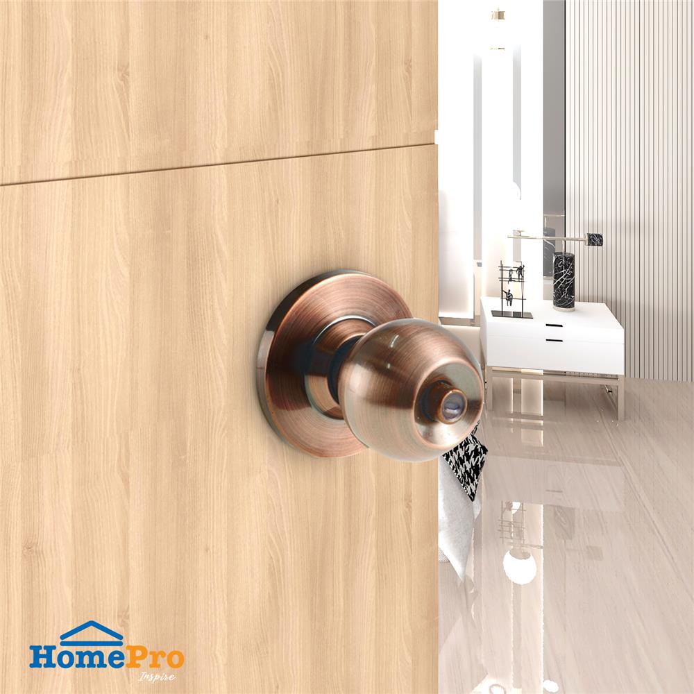 ลูกบิดประตู หัวกลม FITT 587AC สีทองแดงรมดำ