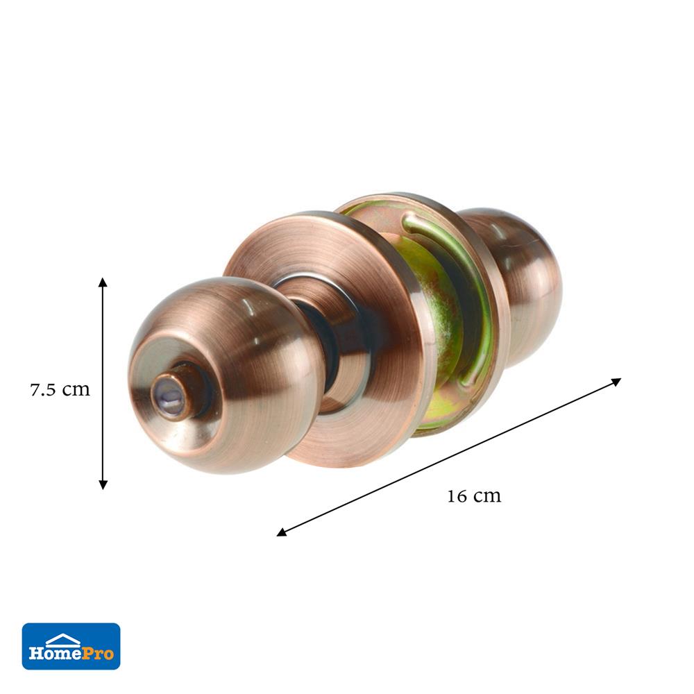 ลูกบิดประตู หัวกลม FITT 587AC สีทองแดงรมดำ