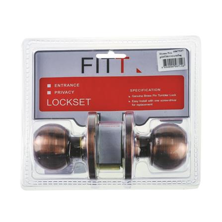 ลูกบิดประตู หัวกลม FITT 587AC สีทองแดงรมดำ_2