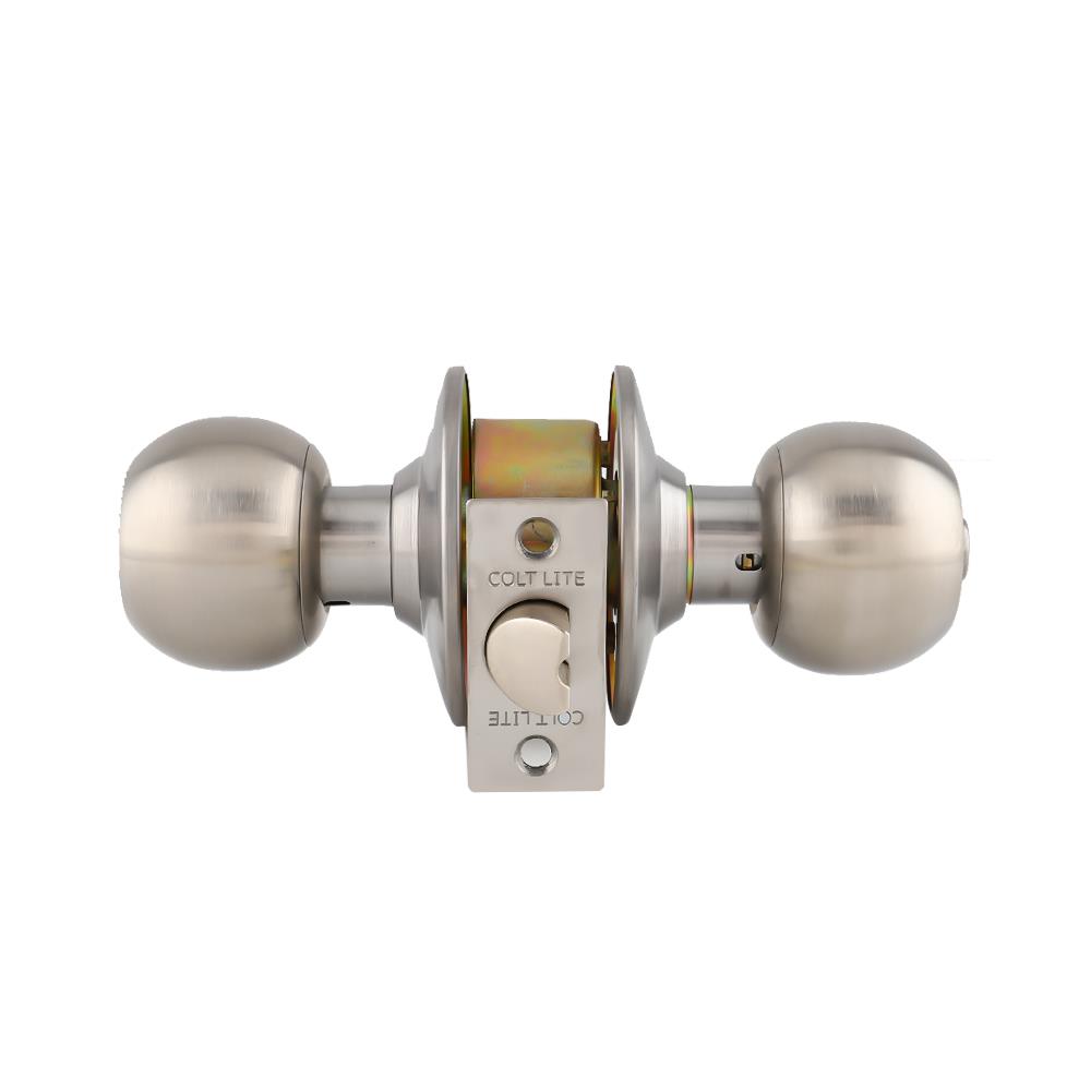 ลูกบิดห้องน้ำ หัวกลม COLT LITE A68712 BK/SS ฝาใหญ่ สีสเตนเลส