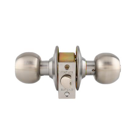 ลูกบิดห้องน้ำ หัวกลม COLT LITE A68712 BK/SS ฝาใหญ่ สีสเตนเลส_1