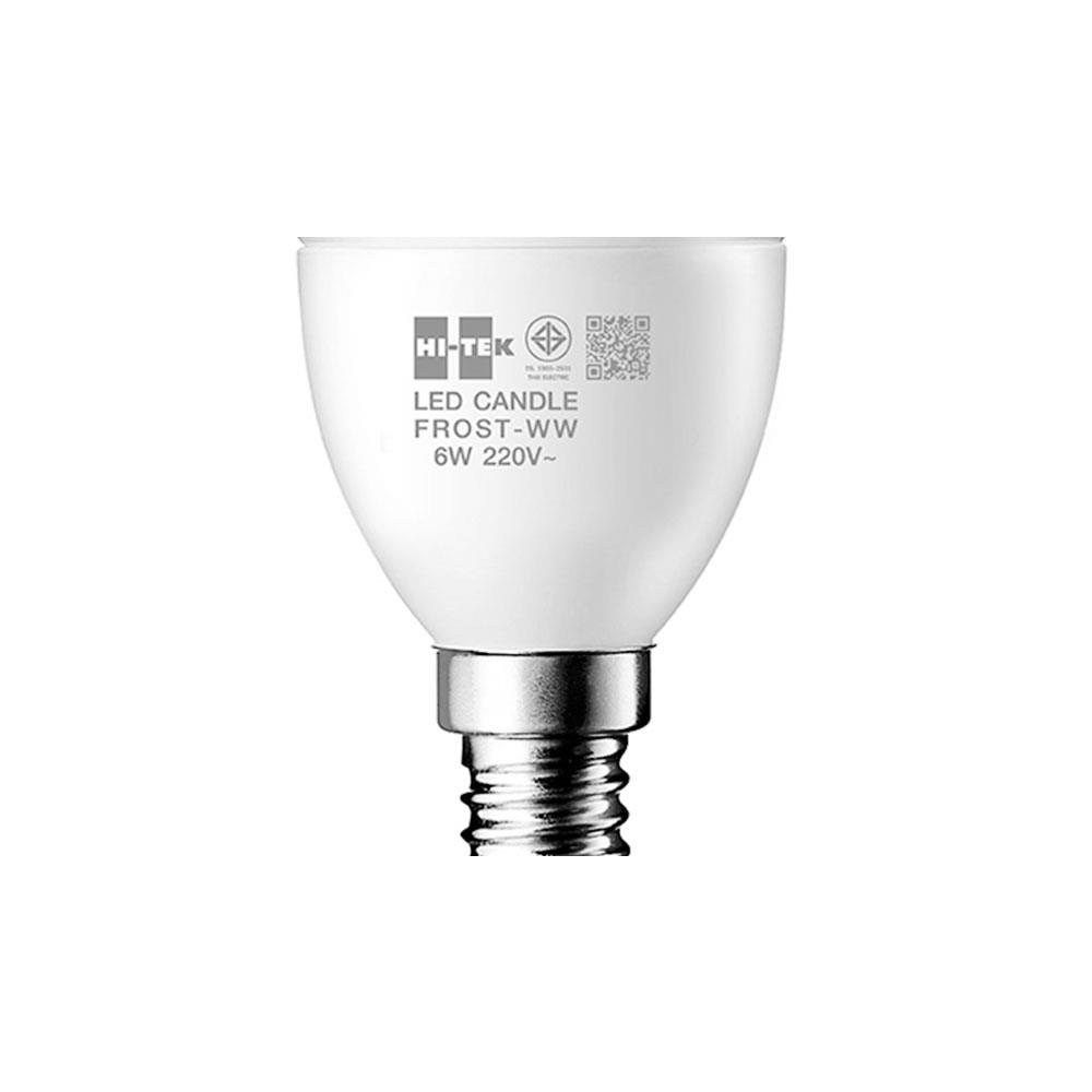 หลอด LED HI-TEK CANDLE 6 วัตต์ WARMWHITE E14