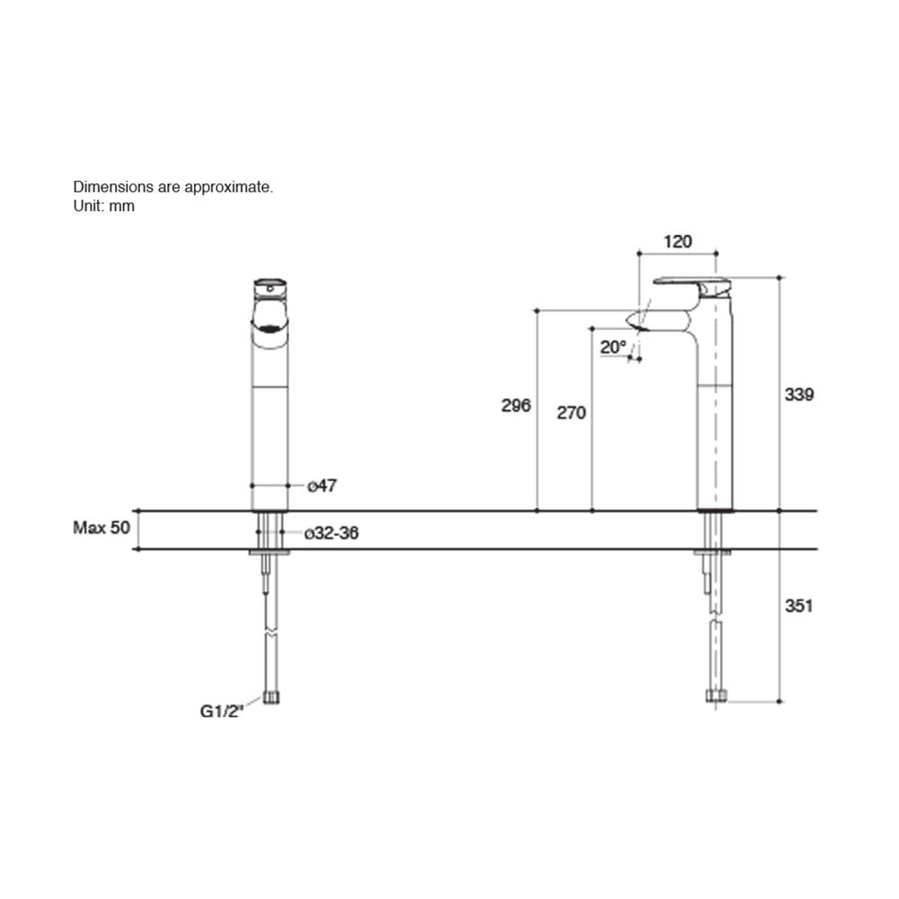 ก๊อกอ่างล้างหน้าเดี่ยว KOHLER K-99448T-4CD-CP สีโครม