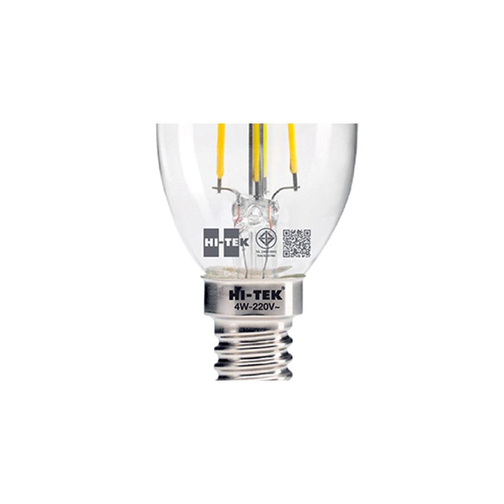หลอด LED HI-TEK FILAMENT CANDLE 4 วัตต์ E14 สีเหลือง