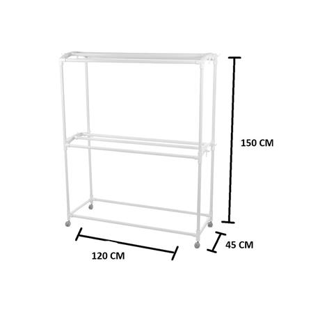 ราวตากผ้าเหล็กมีล้อ 8 เส้น PLIM 1.2 เมตร_4