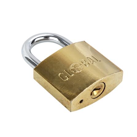 กุญแจสปริง GLOBAL 32 มม. สีทองเหลืองขัดเงา_1