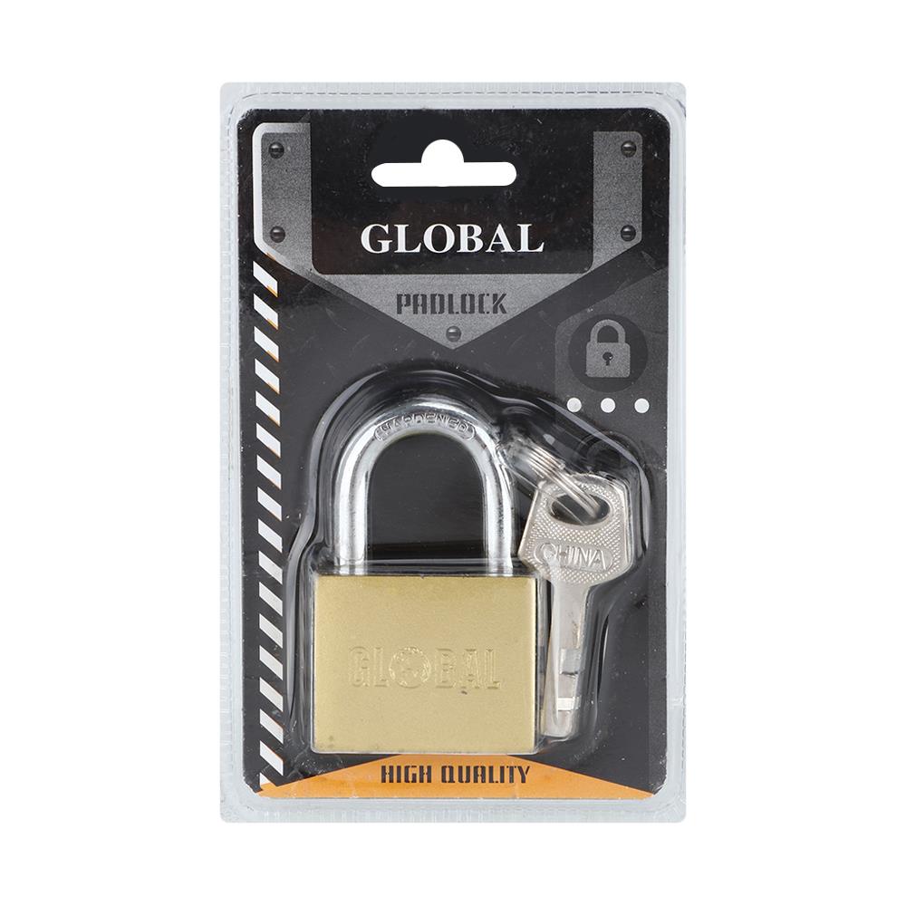 กุญแจลูกปืน GLOBAL 40 มม. สีทองเหลืองขัดเงา