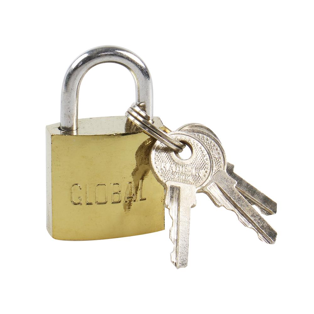 กุญแจสปริง GLOBAL 25 มม. สีทองเหลืองขัดเงา