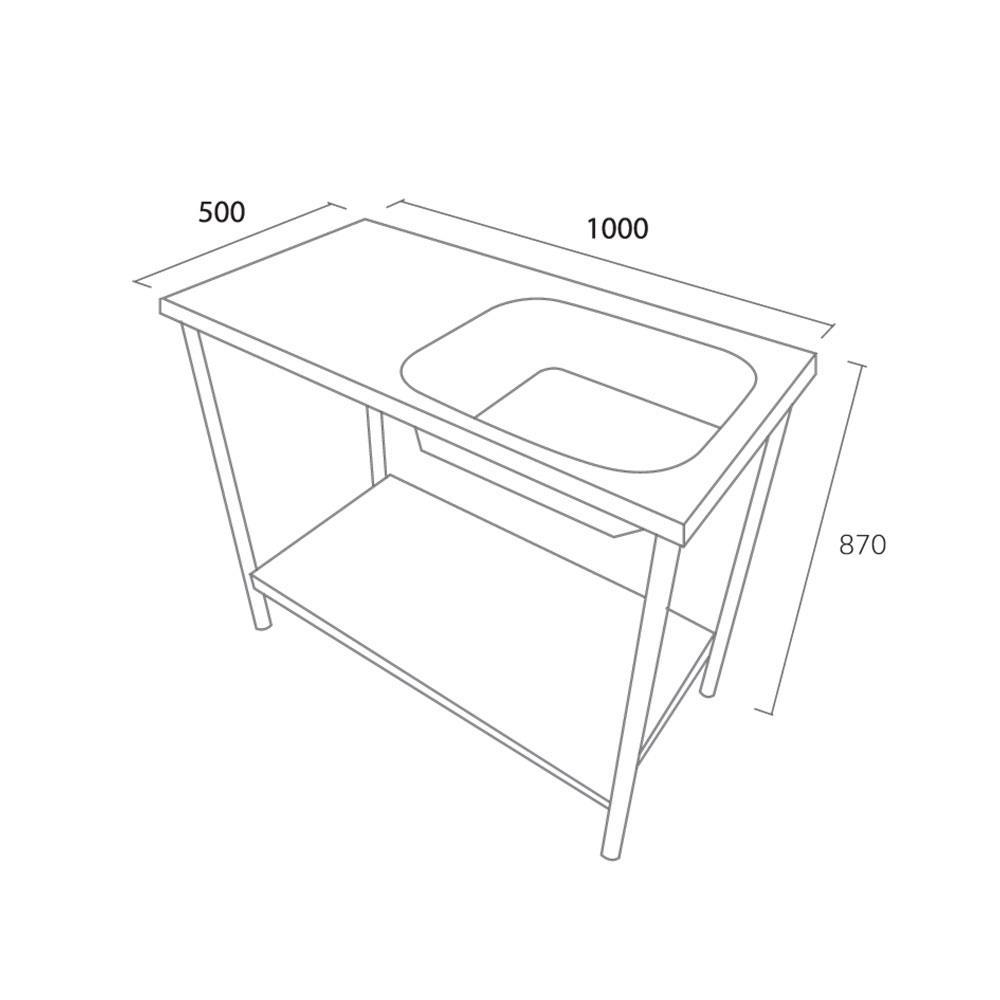ซิงค์ขาตั้ง 1 หลุม 1 ที่พัก TECNOSTAR STT 10050 สเตนเลส